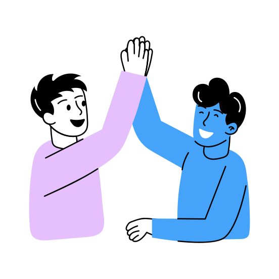 High Five, Enjoying, Celebrating, Best Friends, Friendship illustration