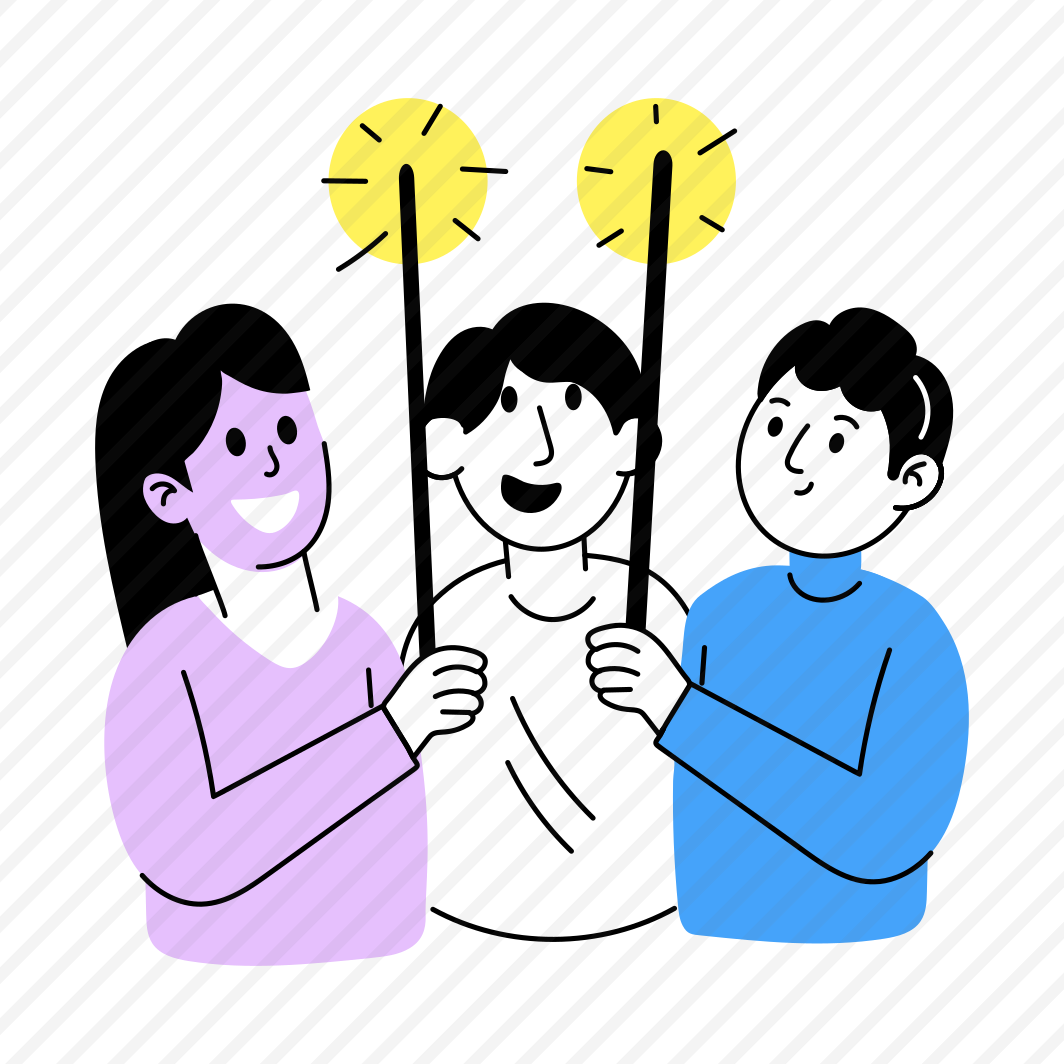 Holding Sparklers, Fireworks, Celebrating, Best Friends, Friends Day, preview