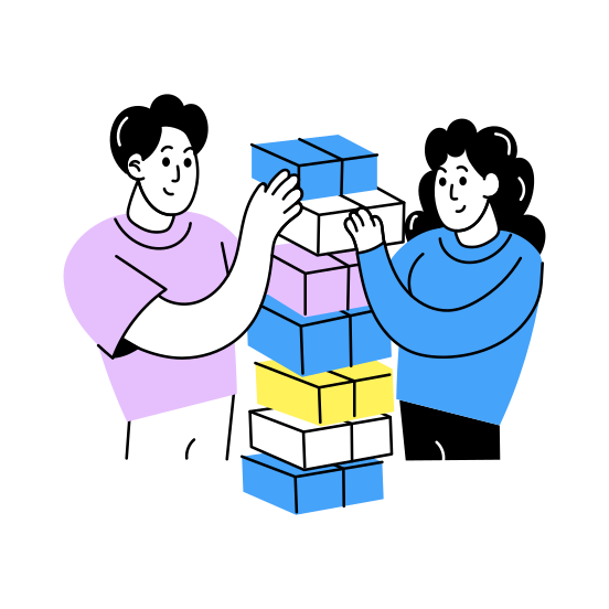 Jenga Challenge, Stack Game, Playing, Best Friends, Friends Day illustration