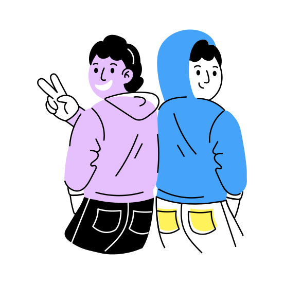 Matching Hoodies, Twinning, Friends, Best Friends, Friends Day, illustration