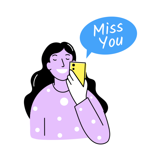 Missing Friend, Talk, Chat, Calling, Conversation, illustration