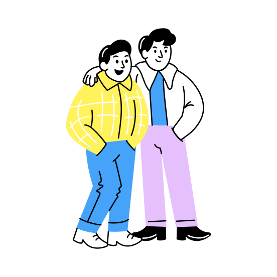 Old Friends, Companions, Best Friends, Friends Day, Friendship, illustration