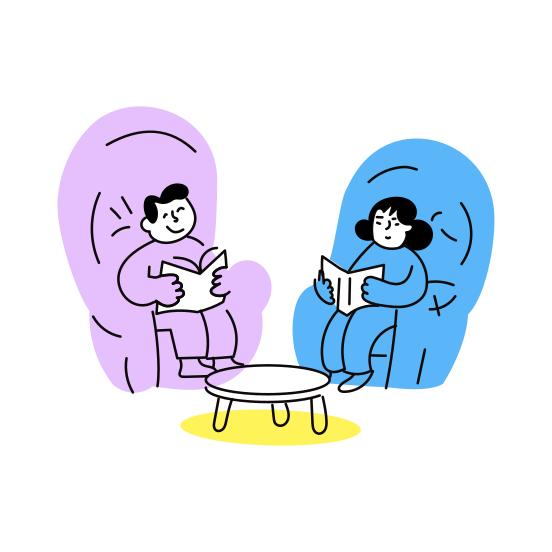 Reading Partner, Companion, Friends, Best Friends, Friends Day, illustration