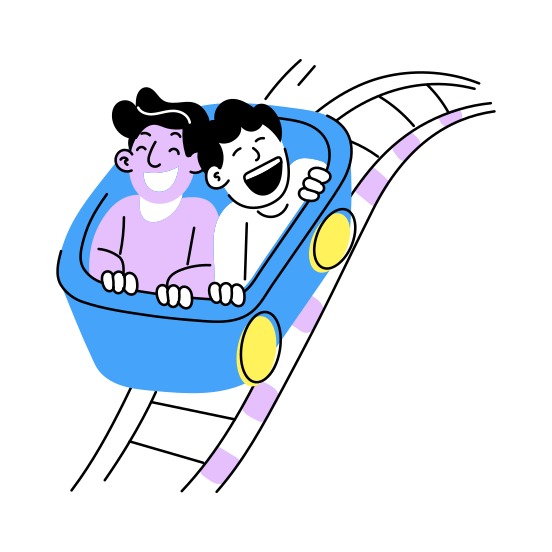 Roller Coaster, Ride, Fun, Best Friends, Friends Day, illustration