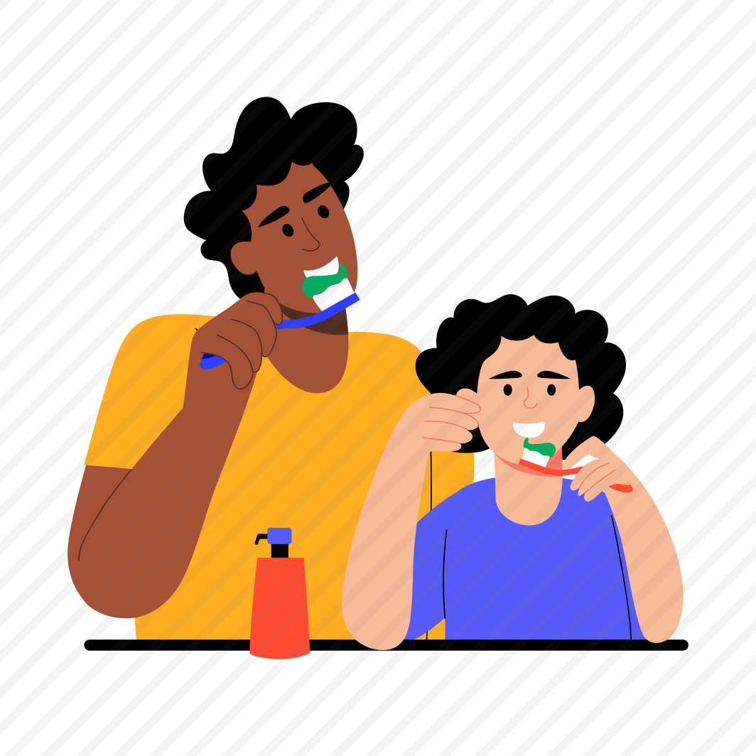 Brushing Teeth, Cleaning, Hygiene, Family, Fatherhood preview