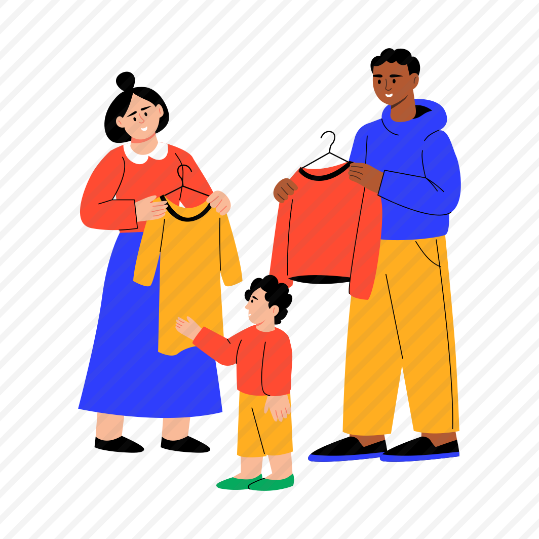 Choosing Clothes, Shopping, Apparel, Buying, Family preview