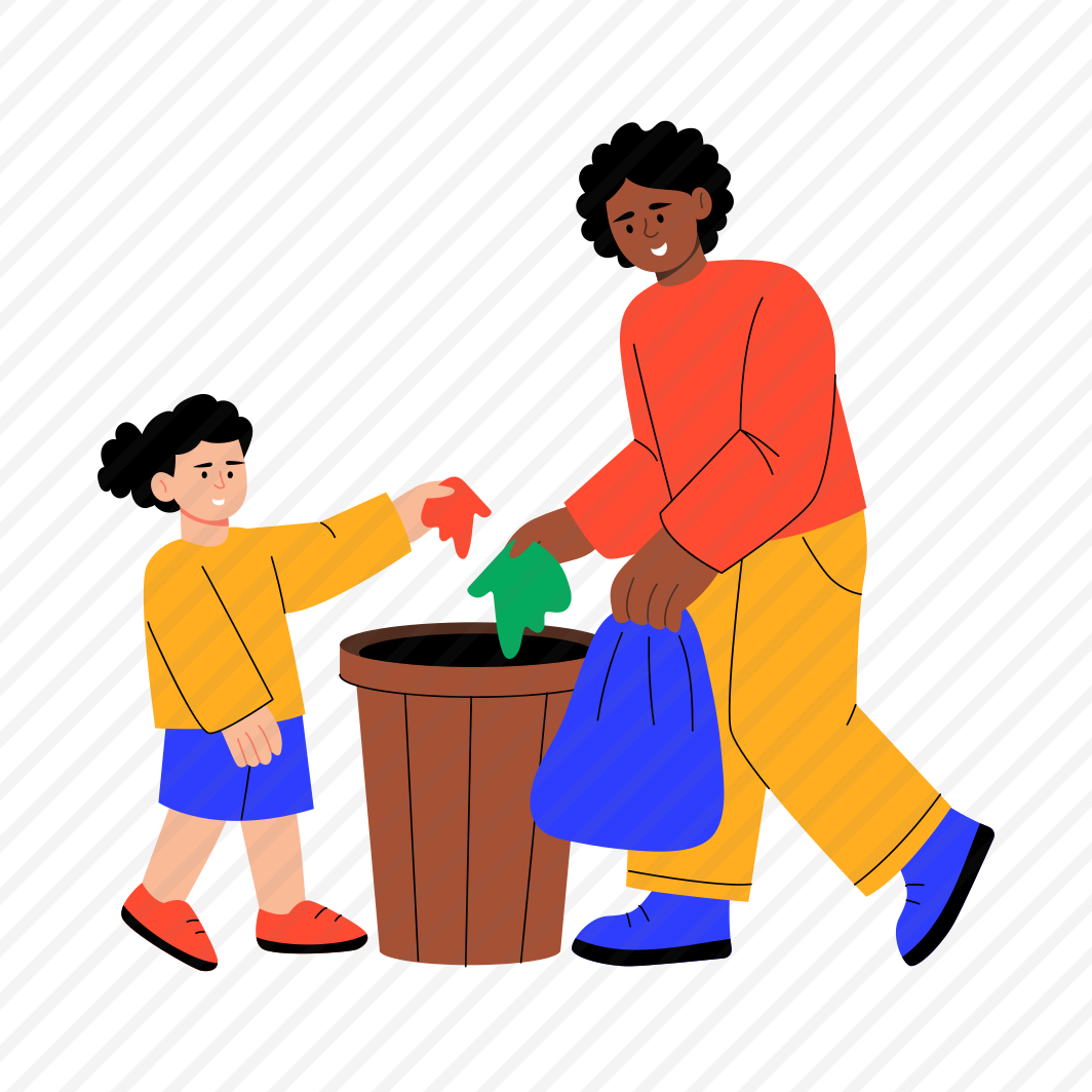 Collecting Trash, Garbage, Helping, Cleaning, Family preview