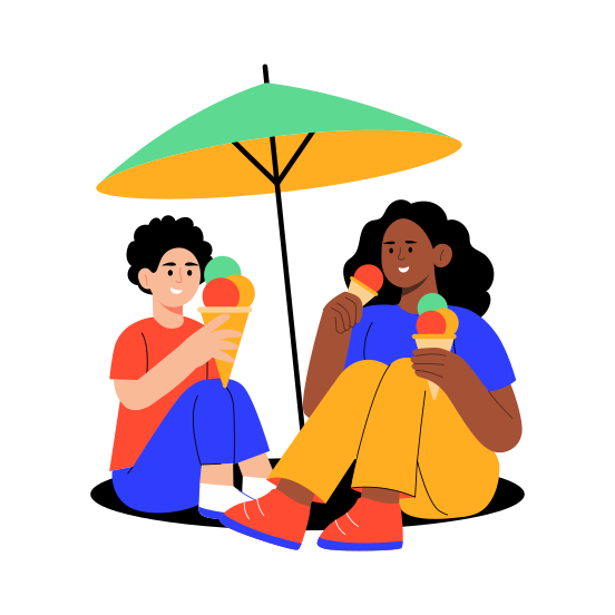 Enjoying Summer, Fun, Leisure, Recreation, Bonding illustration