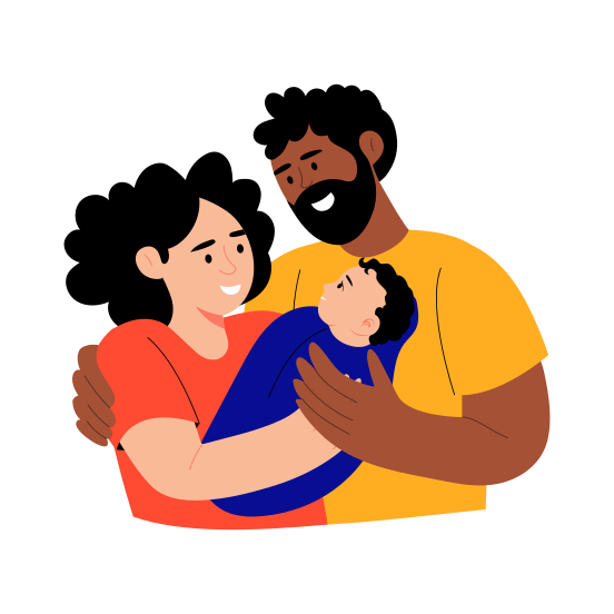 Family, Bonding, Affection, Embrace, Parenting illustration