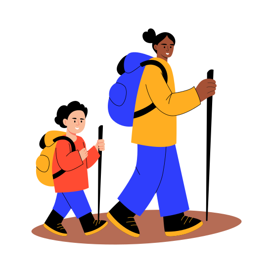 Hiking Trail, Outdoors, Adventure, Activity, Walking illustration