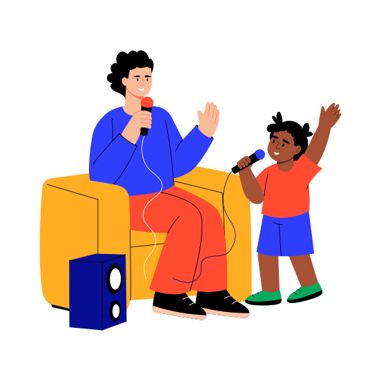 Karaoke, Singing, Entertainment, Joyful, Performance illustration