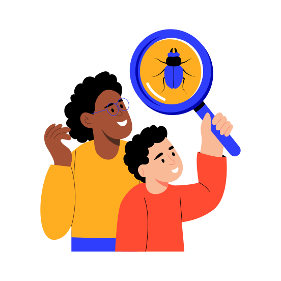 Observing Nature, Creature, Magnifying, Looking, Exploration, illustration