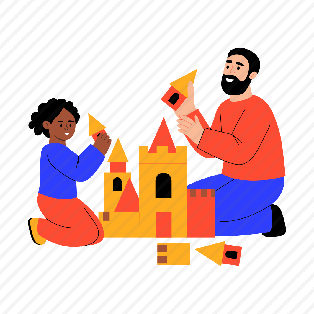 Playing, Family, Activity, Castle, Fatherhood preview