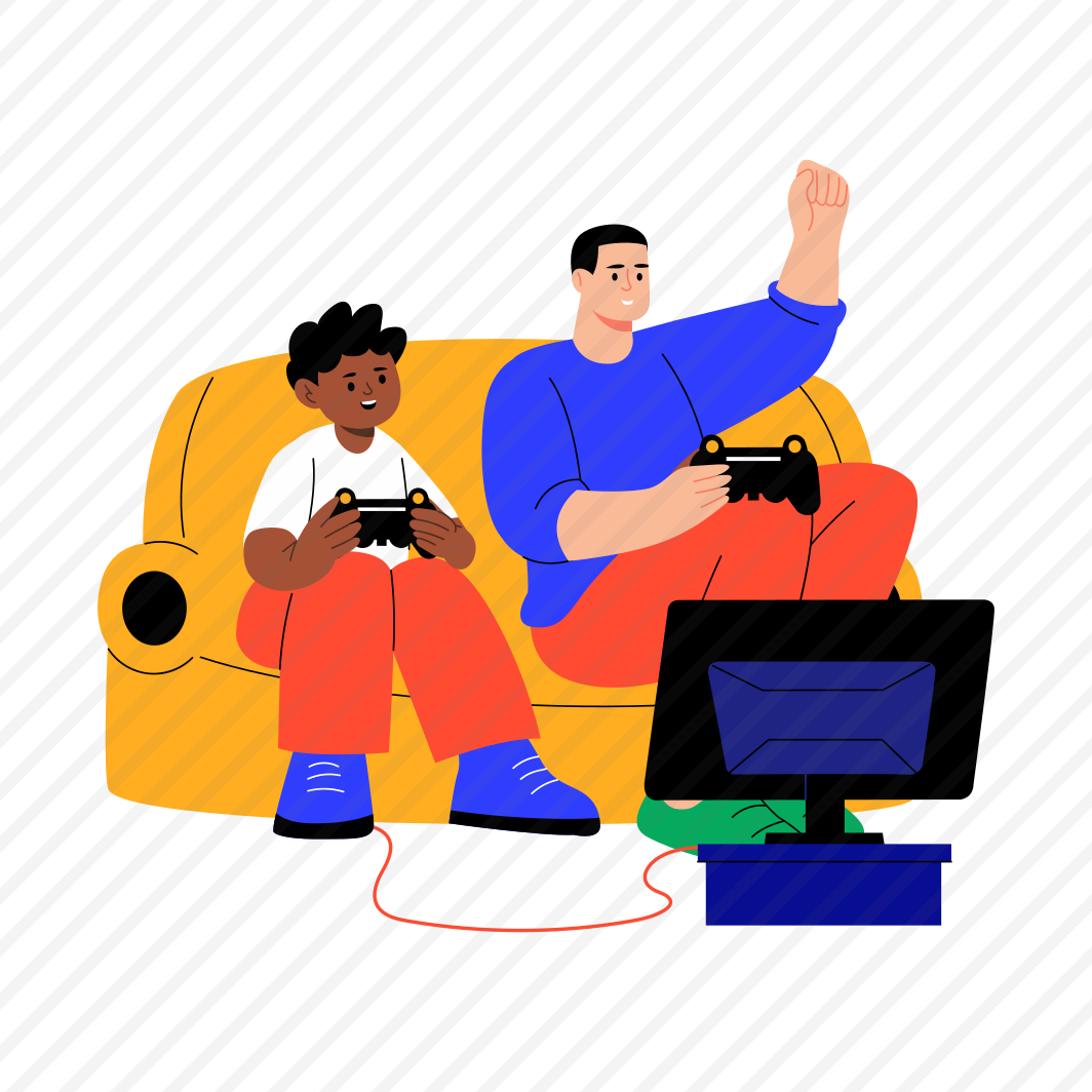 Playing Game, Enjoying, Fatherhood, Leisure, Family, preview