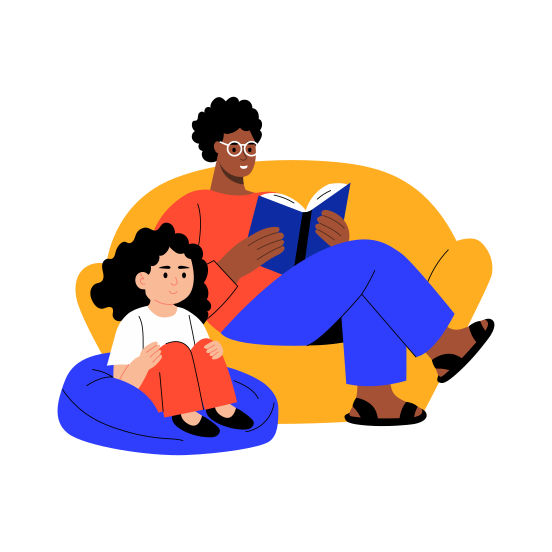 Reading Story, Storytelling, Parenthood, Activity, Leisure illustration