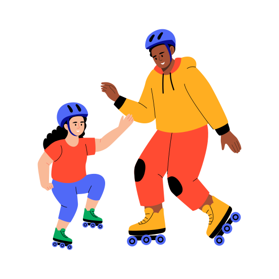 Roller Skating, Sport, Outdoors, Fun, Activity illustration