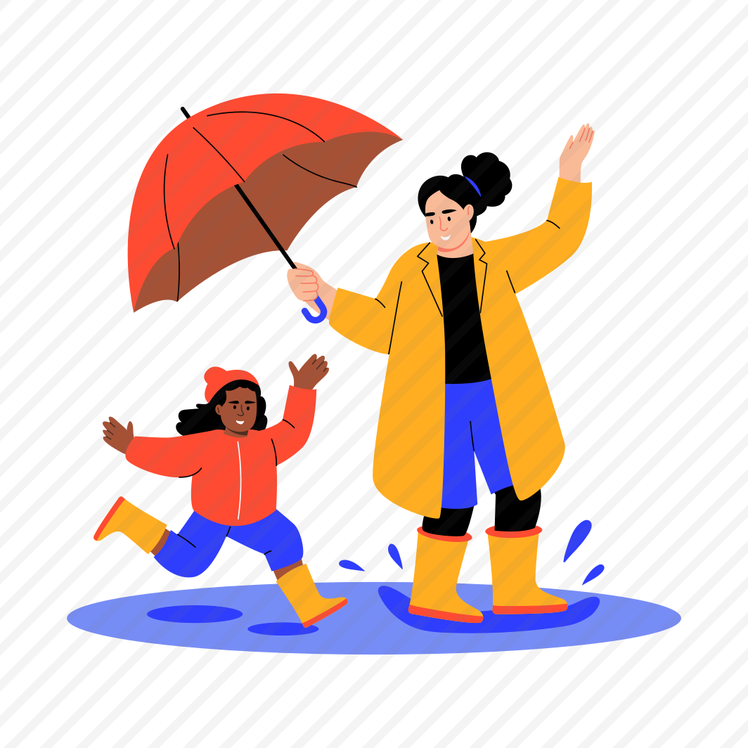 Splashing Puddle, Raining, Jumping, Enjoying, Happy preview