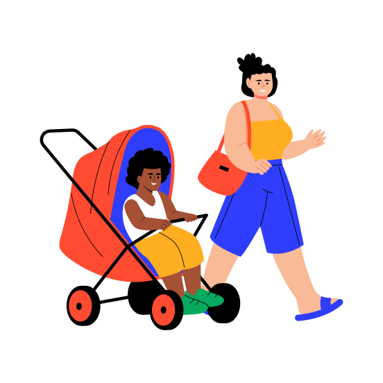 Strolling, Walking, Motherhood, Outdoor, Leisure illustration