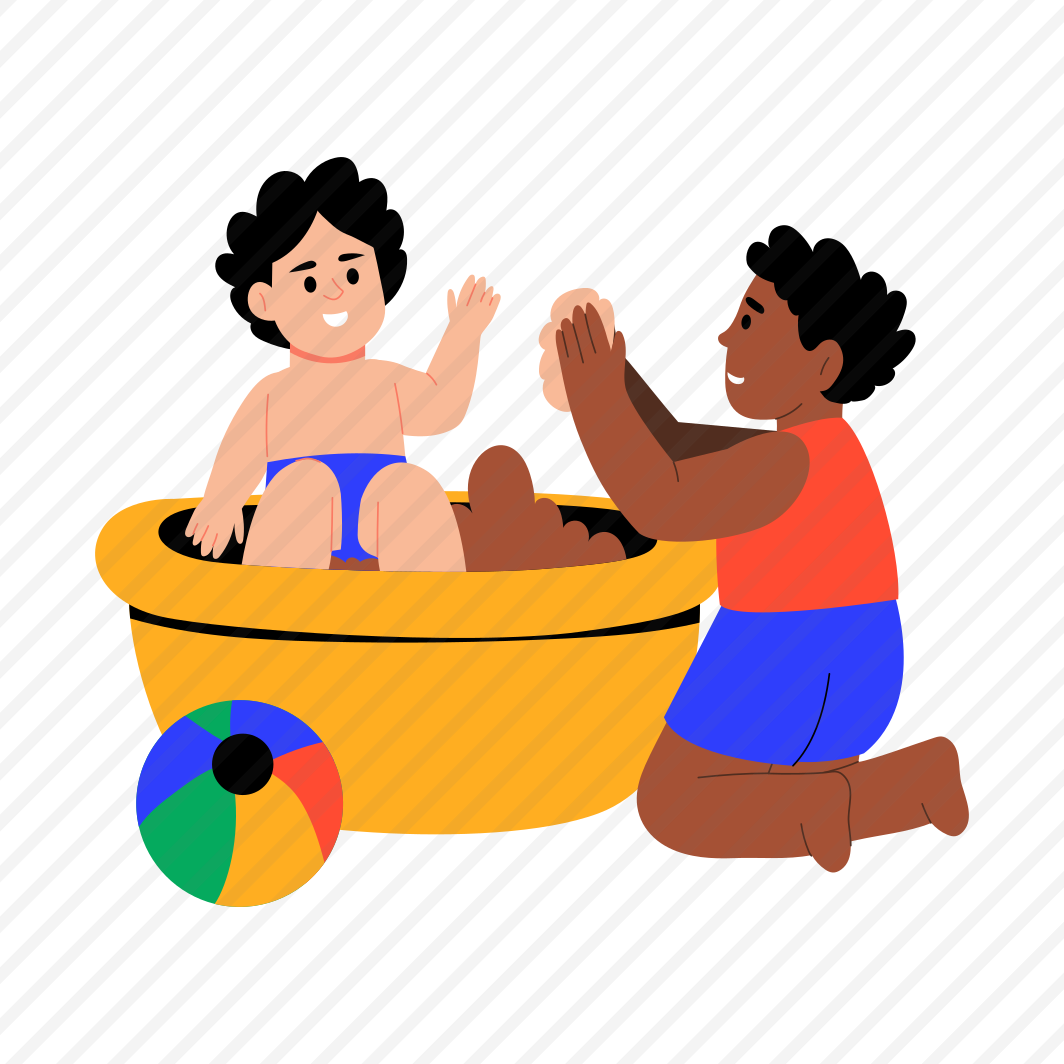 Toddlers Playing, Siblings, Happy, Joyful, Fun preview