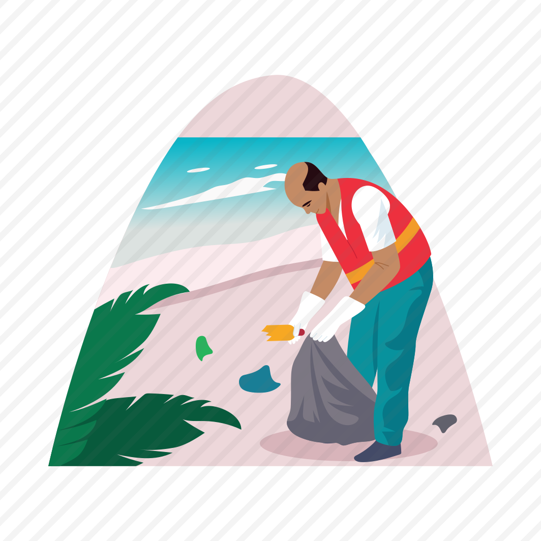 Beach Cleanup, Picking Trash, Volunteering, Contributing, Character preview