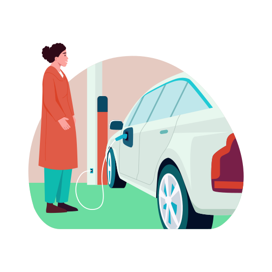 Car Charging, Automobile, Vehicle, Electric Car, Transport illustration