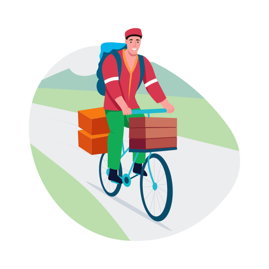 Cycle Delivery, Order, Parcel, Delivery Boy, Ride illustration