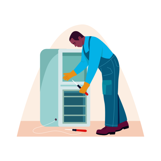 Fixing Appliance, Repairing, Mechanic, Technician, Maintenance illustration