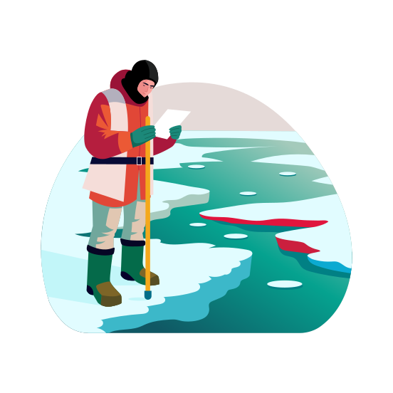 Melting Glacier, Catastrophe, Global Warming, Climate, Analyst illustration