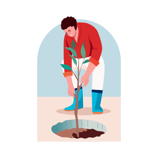 Planting, Gardening, Volunteering, Ecologist, Agriculturist illustration