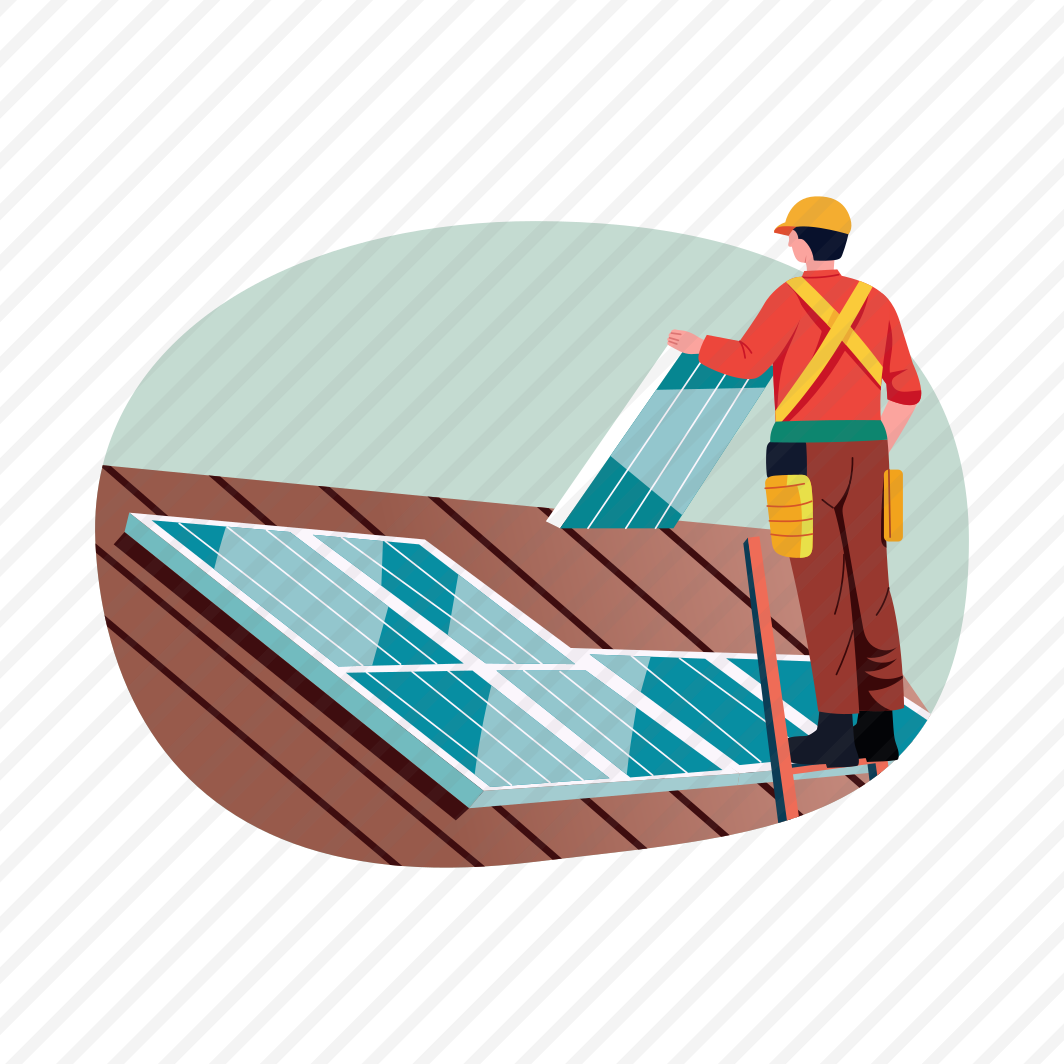 Solar Installation, Photovoltaics, Solar Plates, Solar Energy, Worker preview