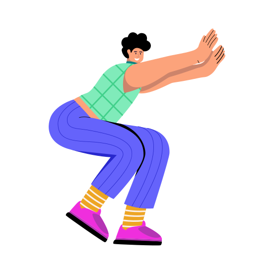 Anaerobic Exercise, Jumping, Workout, Fitness, Character , illustration