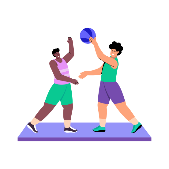 Ball Toss, Sport, Partners, Playing, Sports illustration
