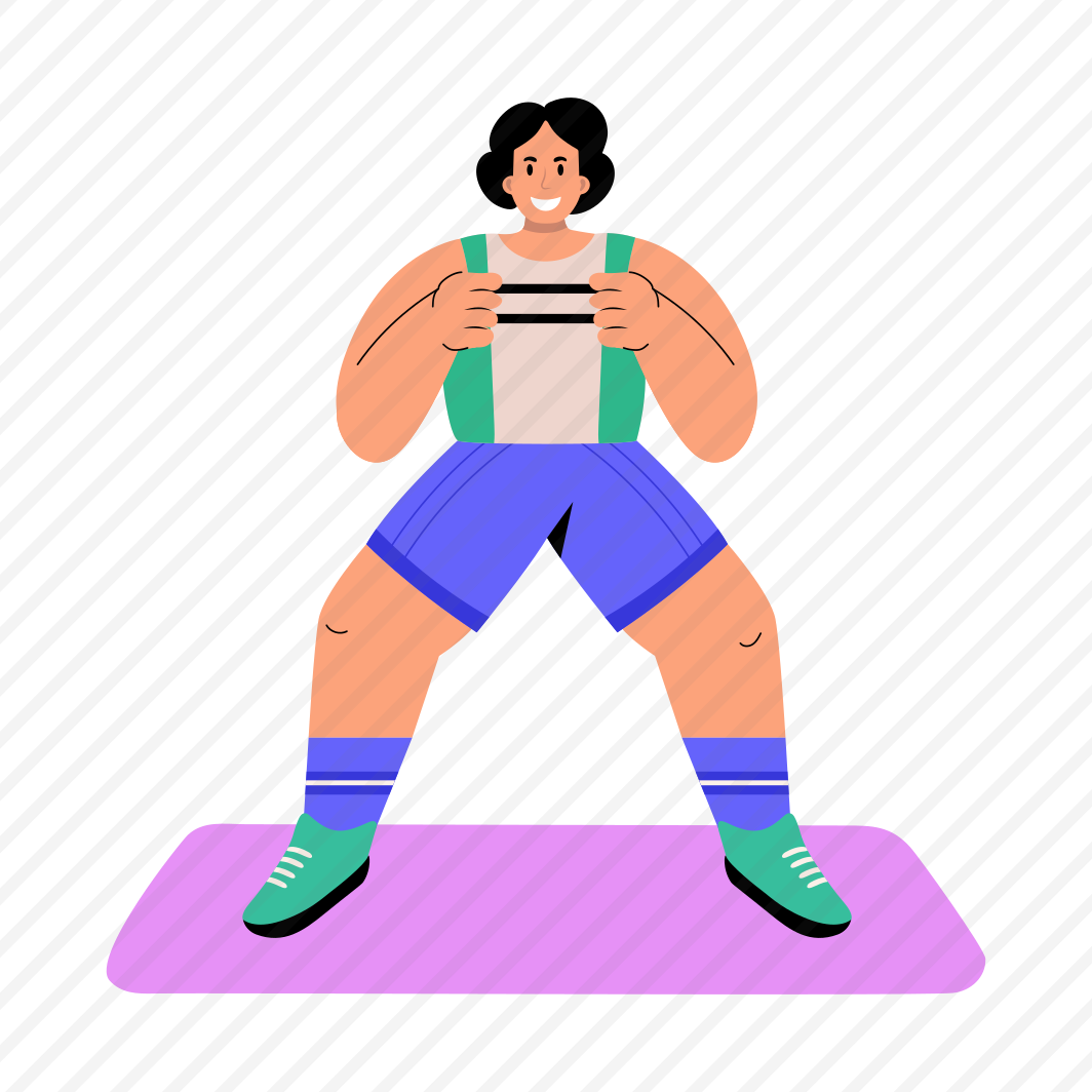 Band Squat, Stretching, Fitness, Workout, Exercise preview