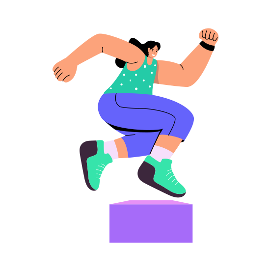 Block Exercise, Jumping, Workout, Fitness, Gymnastic illustration