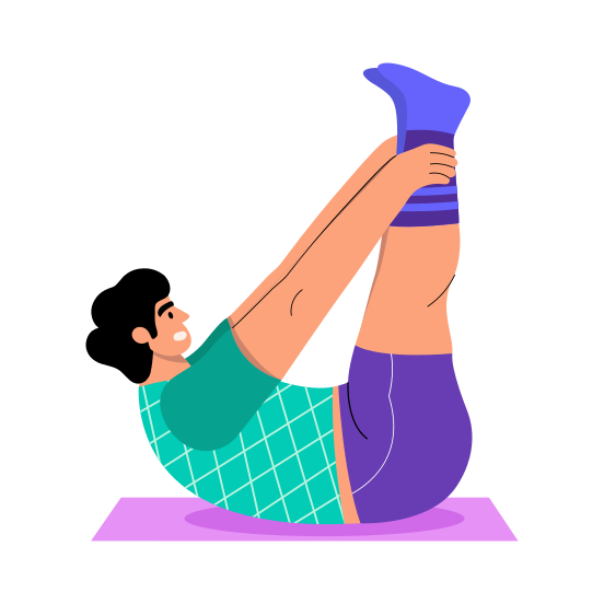 Boat Pose, Navasana, Yoga, Lifting, Workout, illustration