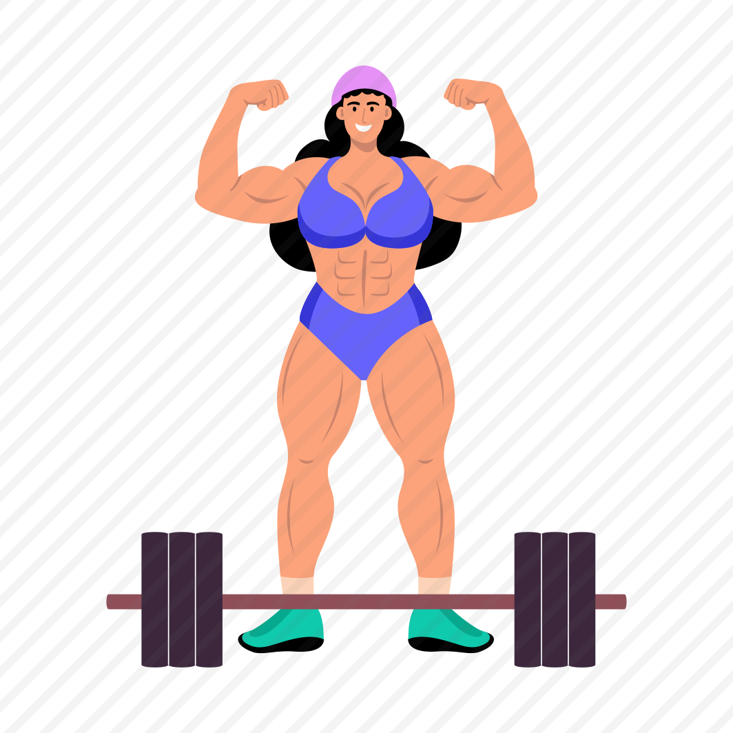 Bodybuilder Girl, Biceps, Dumbbell, Barbell, Fitness, preview