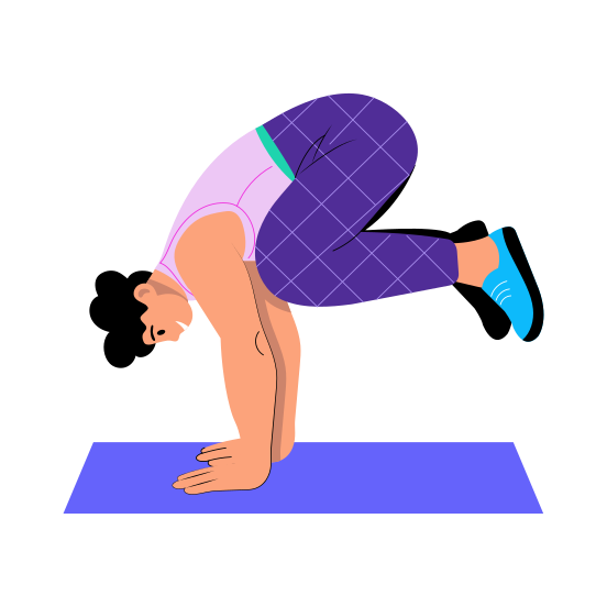 Cow Pose, Bakasana, Yoga, Exercise, Workout illustration