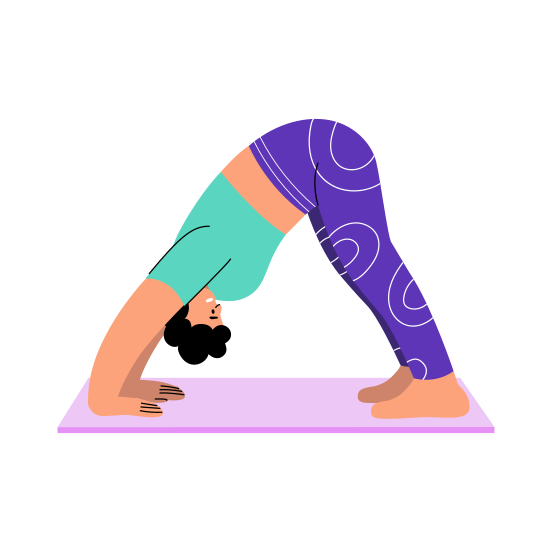 Dog Pose, Yoga, Svanasana, Workout, Exercise, illustration