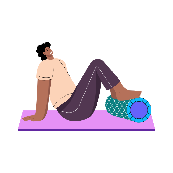 Foam Rolling, Therapy, Relaxation, Excercise, Workout, illustration
