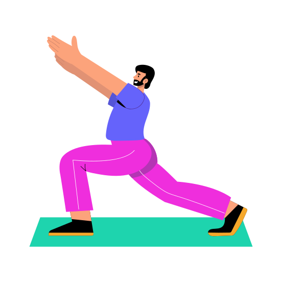 Forward Lunges, Stretching, Workout, Exercise, Fitness, illustration