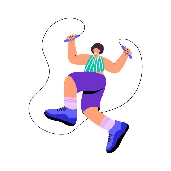 Jump Rope, Skipping, Jumping, Fitness, Exercise illustration