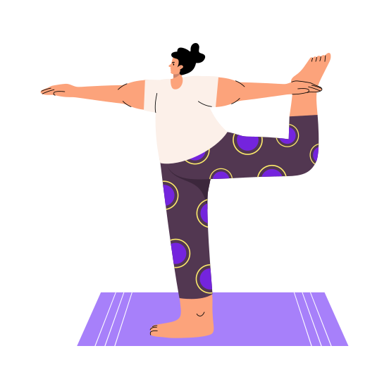 Leg Balancing, Pose, Stretching, Posture, Workout, illustration