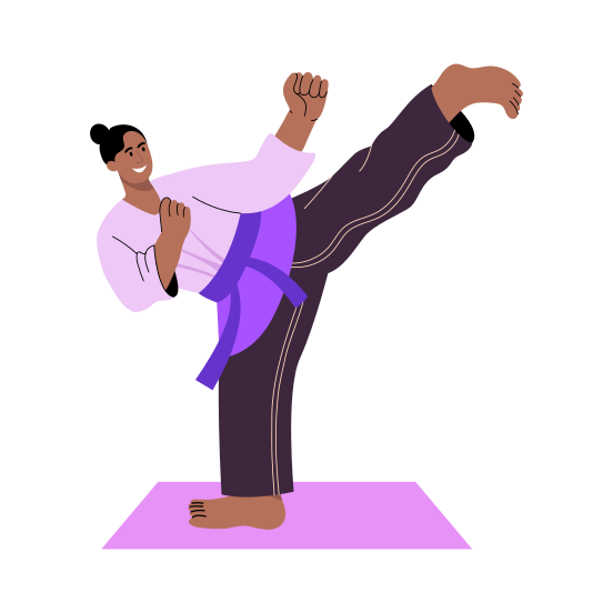 Martial Arts, Taekwondo, Karate, Combat, Character, illustration