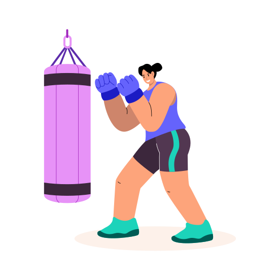 Punching Bag, Boxing, Fitness, Workout, Kicking, illustration
