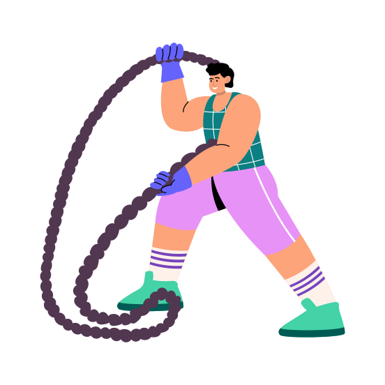 Rope Workout, Gymnastic, Fitness, Exercise, Muscular, illustration