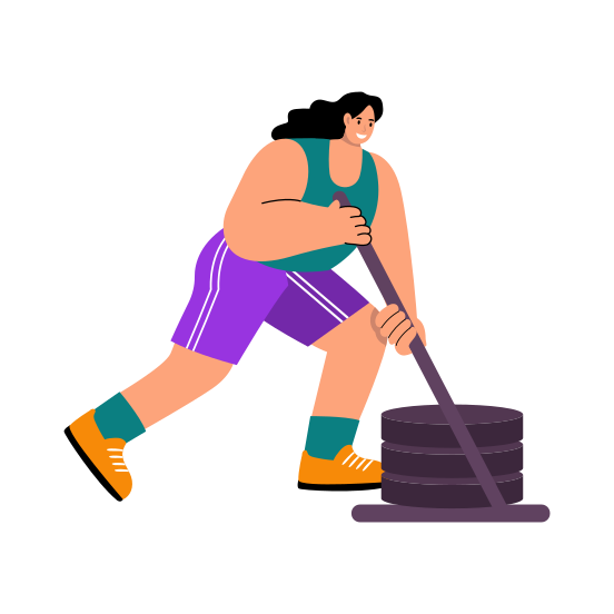 Sled Push, Fitness, Equipment, Workout, Pushing, illustration