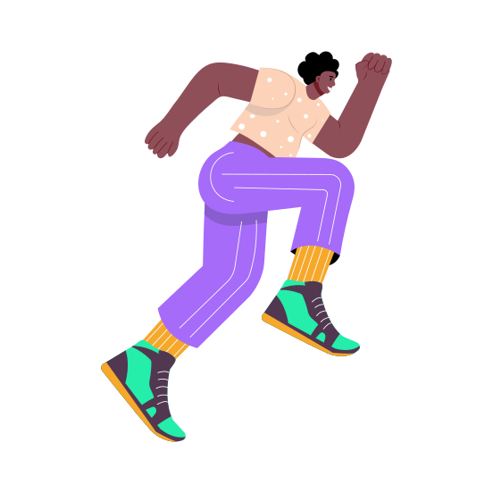 Sprinting, Running, Movement, Exercise, Character, illustration