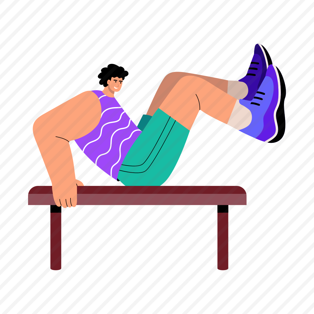 Tricep Workout, Bench, Gymnastic, Fitness, Character, preview