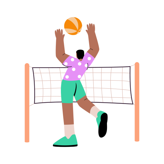 Volleyball, Sport, Playing, Game, Character, illustration