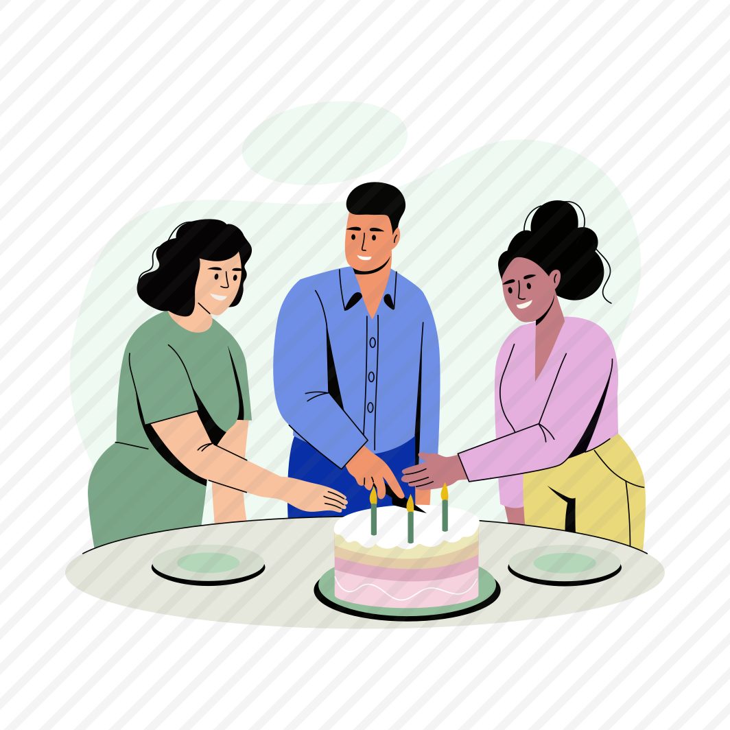 Cutting Cake, Celebration, Enjoying, Party, Friends preview